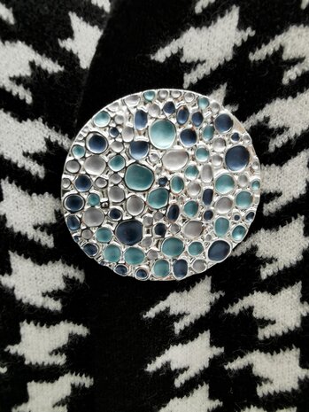 Magneet broche, rond, Abstract modern kunst, Ø 48 mm.