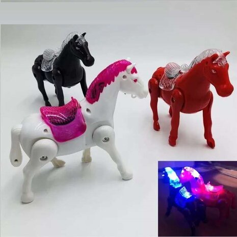 laufend Pferd, LED-Beleuchtung, Musik, karton 108St