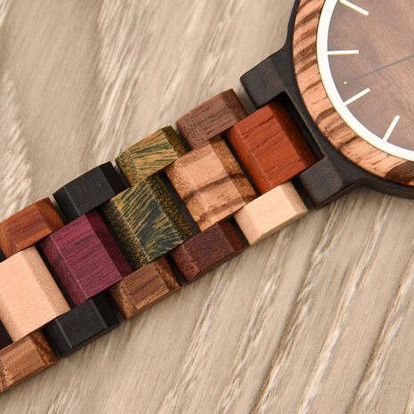 Houten horloge, band houten schakels
