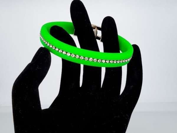 Siliconen armband met strass, 11 kleuren