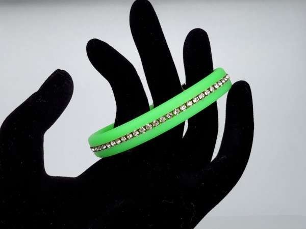 Siliconen armband met strass, 11 kleuren