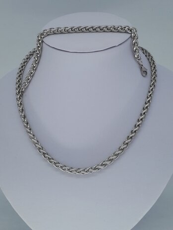 Geflochtene Halskette mit Armband – Foxtail Link – Edelstahl Edelstahl