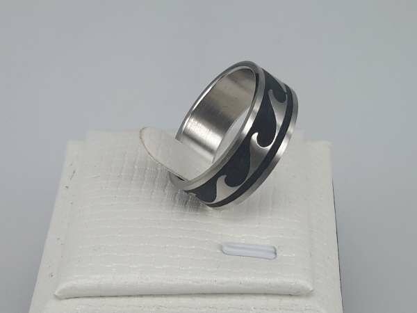 Edelstahl Ringe breit, wellen