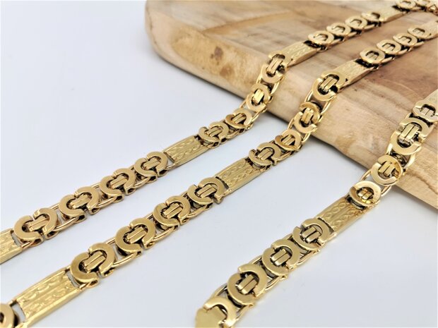 Goldfarbene Königskette 70 cm mit Armbandgröße 22 oder 24 cm