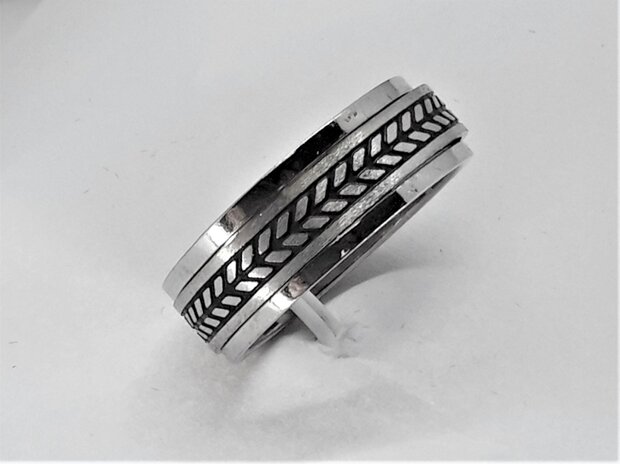 Edelstahl - Stressringe - Weisen- Tattooband, 2 separate Ringe übereinander. Karton 36St