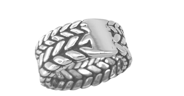 Stoer - RVS Double ring - dubbel gevlochten - design - motief.  doos 36 stuks