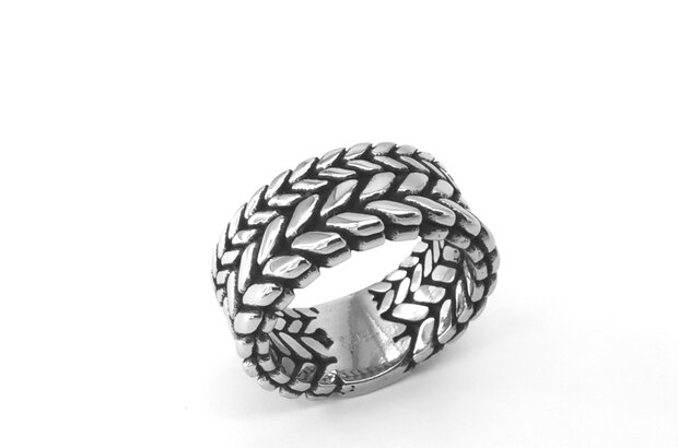 Tough - stainless steel Double ring - double braided - design - motif. box 36 pieces