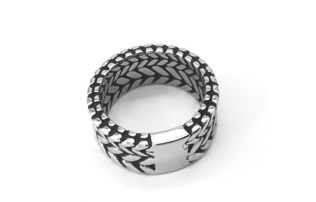 Tough - stainless steel Double ring - double braided - design - motif. box 36 pieces