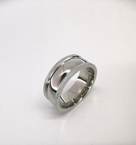 Edelstaal Ringen, brede gladde ring , maat 26