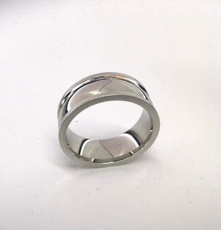 Edelstaal Ringen, brede gladde ring , maat 26