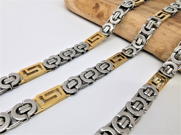 setzen König Kette mit armband aus Edelstahl 316L Gold-und Silber Coarse
