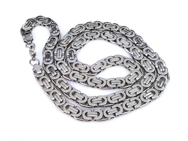 Edelstahl König Bracelet & Necklace, Motiv glied. Armband in zwei Längen erhältlich.