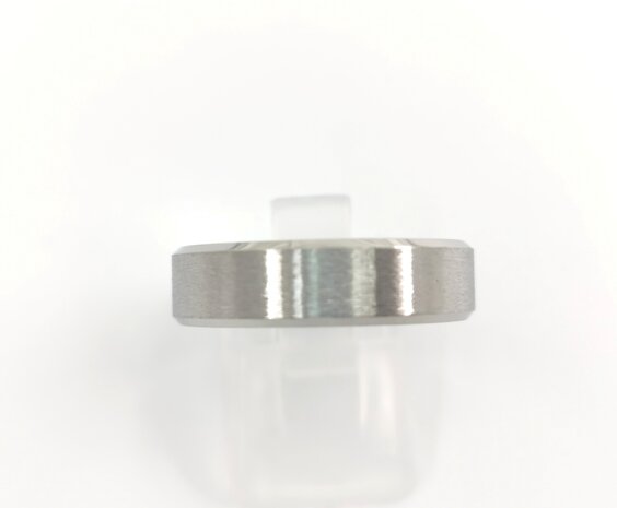 RVS, Ring, Geborsteld zilverkleurig met glans zijkant, doos 36 stuks