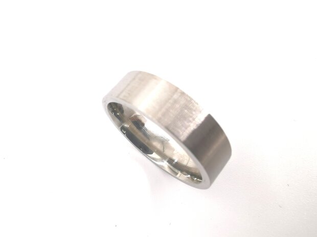 RVS, Ring, Geborsteld zilverkleurig gladde 6mm, doos 36 stuks