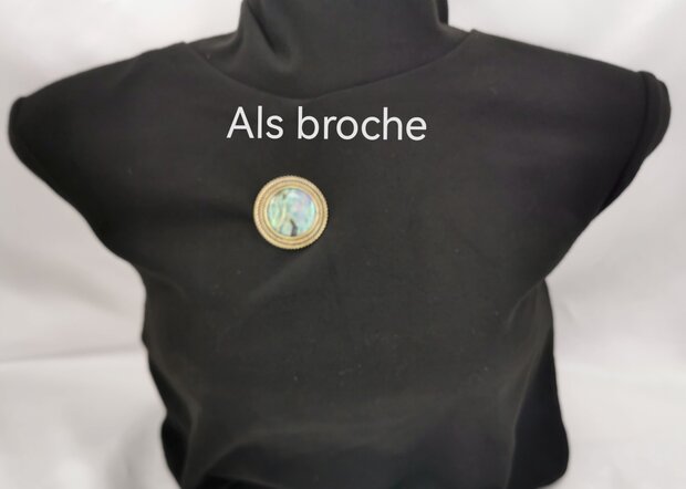 Magnet, Brosche, Perlmutt rund, silberfarben zum Verschlie&szlig;en von Schal, Schal und Strickjacke.