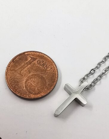 RVS fijne Ketting L 45 cm met mini kruisje