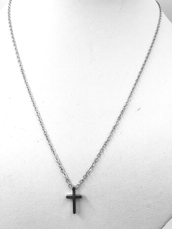 RVS fijne Ketting L 45 cm met mini kruisje
