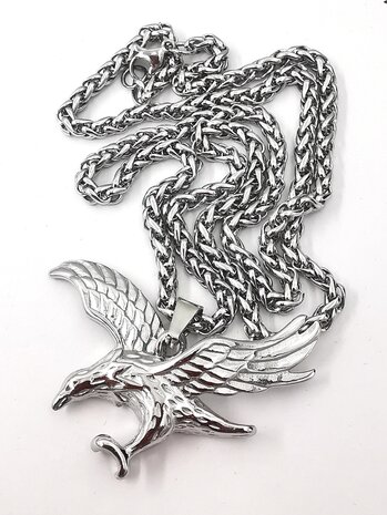Eagle - Heren Ketting L 60 cm - RVS Eagle Hanger