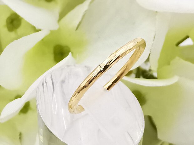 RVS goudkleurig minimalistische ring , Motief.