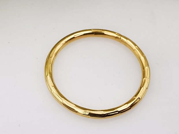 RVS goudkleurig minimalistische ring , Motief.
