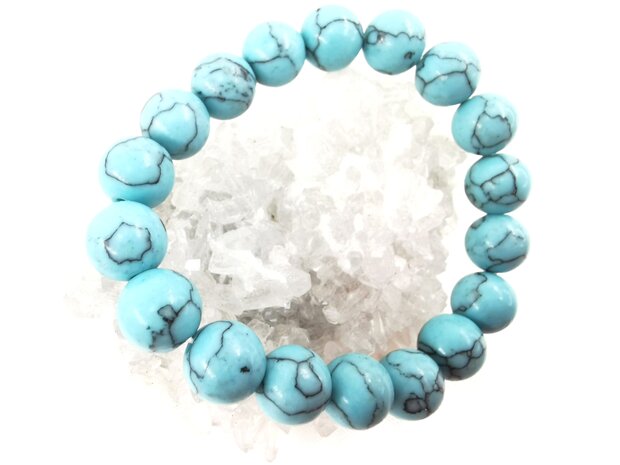 Armband Turkoois groenblauw 17 kralen