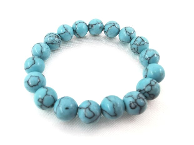 Armband Turkoois groenblauw 17 kralen