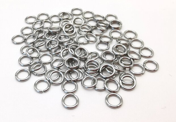 200 offene Biegeringe aus Edelstahl 5 mm, Biegeringe zur Schmuckherstellung