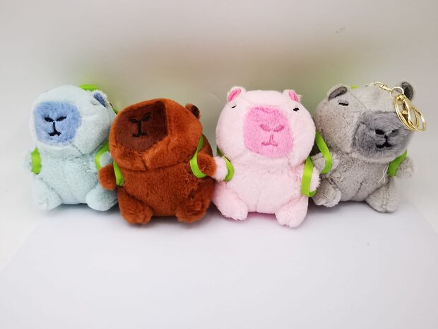 Capybara + schildpad rugzakje, sleutelhanger, 12 cm, doos à 200 st