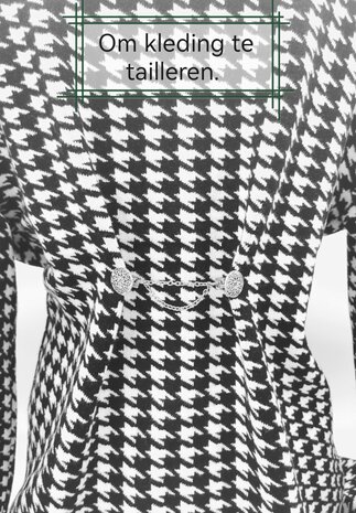 Clips aan dubbele ketting, Mandala symbool in antiek goudkleur.