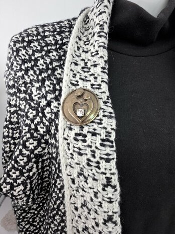 Magneet - broche - Design - Moeder en kind - Antiek brons kleur - Ø 4.5 cm 