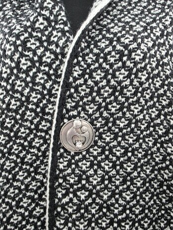 Magneet - broche - Design - Moeder en kind - Antiek zilverkleur - Ø 4.5 cm 