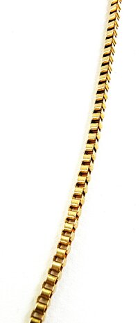 Kette &ndash; Quadratische venezianische Gliederkette aus Edelstahl, L 60 cm * D 2 mm, goldfarben