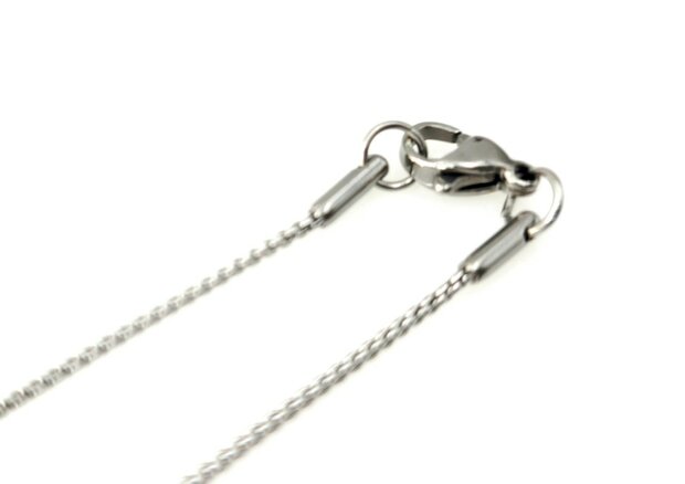 Kette &ndash; Runde venezianische Gliederkette aus Edelstahl, L 45 cm &ndash; D 1,2 mm, silberfarben