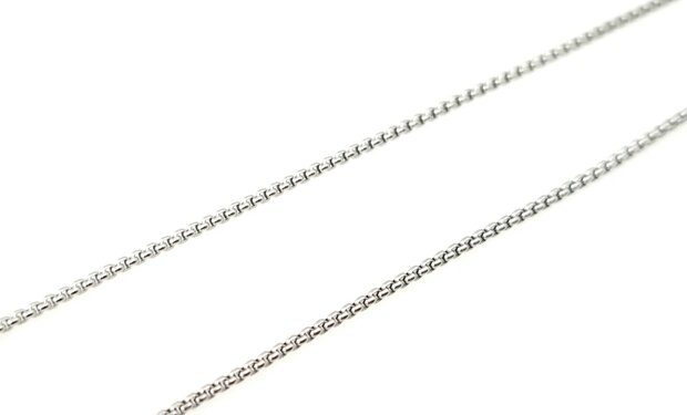 Kette &ndash; Runde venezianische Gliederkette aus Edelstahl, L 45 cm &ndash; D 1,2 mm, silberfarben