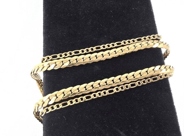 Ketting 2 laags RVS - Lengte 40-45 met 6 cm - Goudkleurig