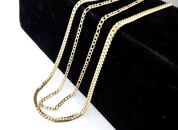 Ketting 2 laags RVS - Lengte 40-45 met 6 cm - Goudkleurig