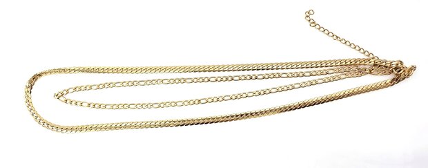 Ketting 2 laags RVS - Lengte 40-45 met 6 cm - Goudkleurig