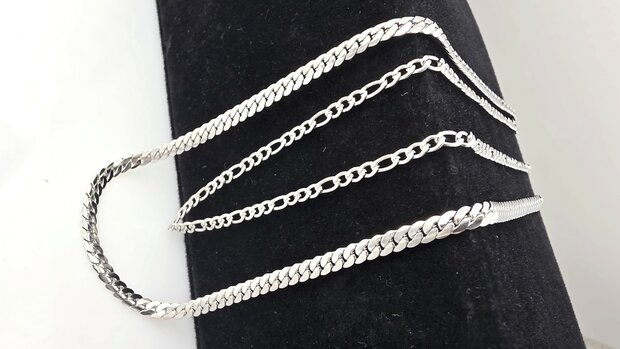 Ketting 2 laags RVS - Lengte 40-45 met 6 cm - Zilverkleurig
