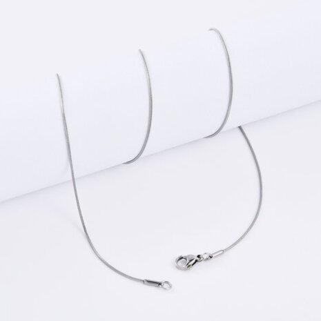 RVS slangenketting L70 cm D 0.9 mm