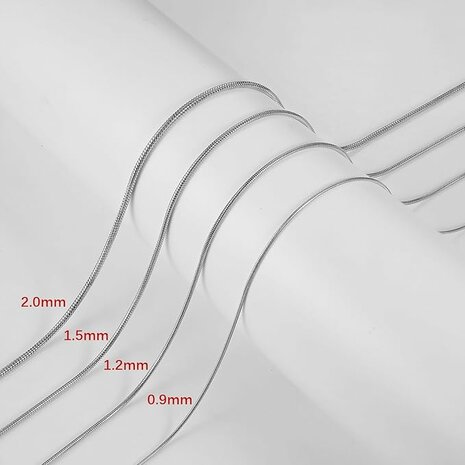 RVS slangenketting L70 cm D 0.9 mm