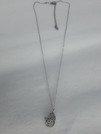 Ketting - RVS - Hamsa hand