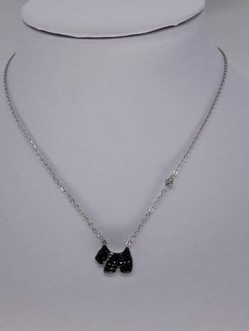 schakelketting, hond, strass, edelstaal