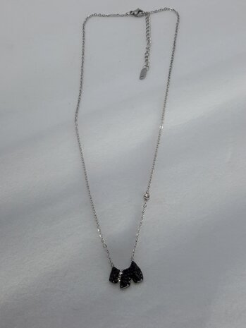 schakelketting, hond, strass, edelstaal