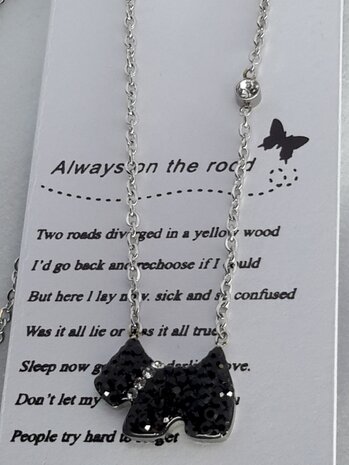 schakelketting, hond, strass, edelstaal