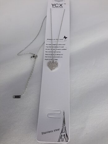 Ketting RVS met een hanger in de vorm Hartje