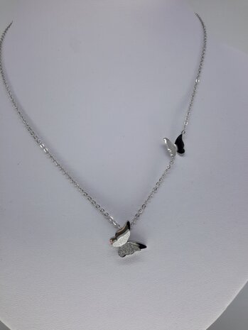 VlinderKetting RVS met 2D vlinderhanger
