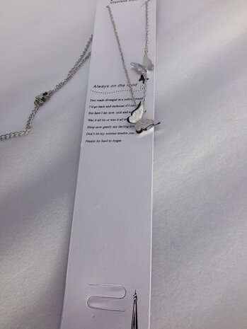 VlinderKetting RVS met 2D vlinderhanger