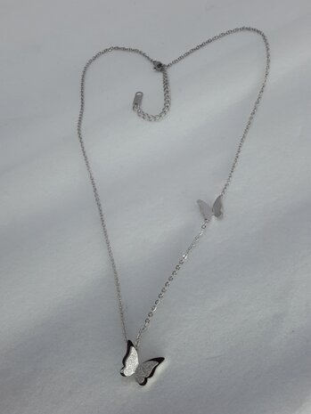 VlinderKetting RVS met 2D vlinderhanger