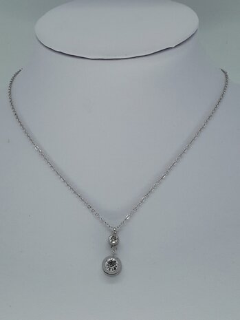 Ketting RVS ronde hanger Romeinse cijfers op de rand