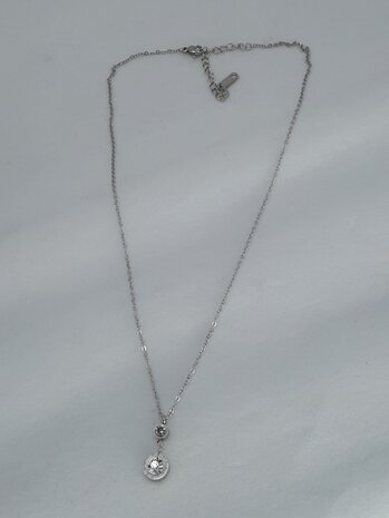 Ketting RVS ronde hanger Romeinse cijfers op de rand